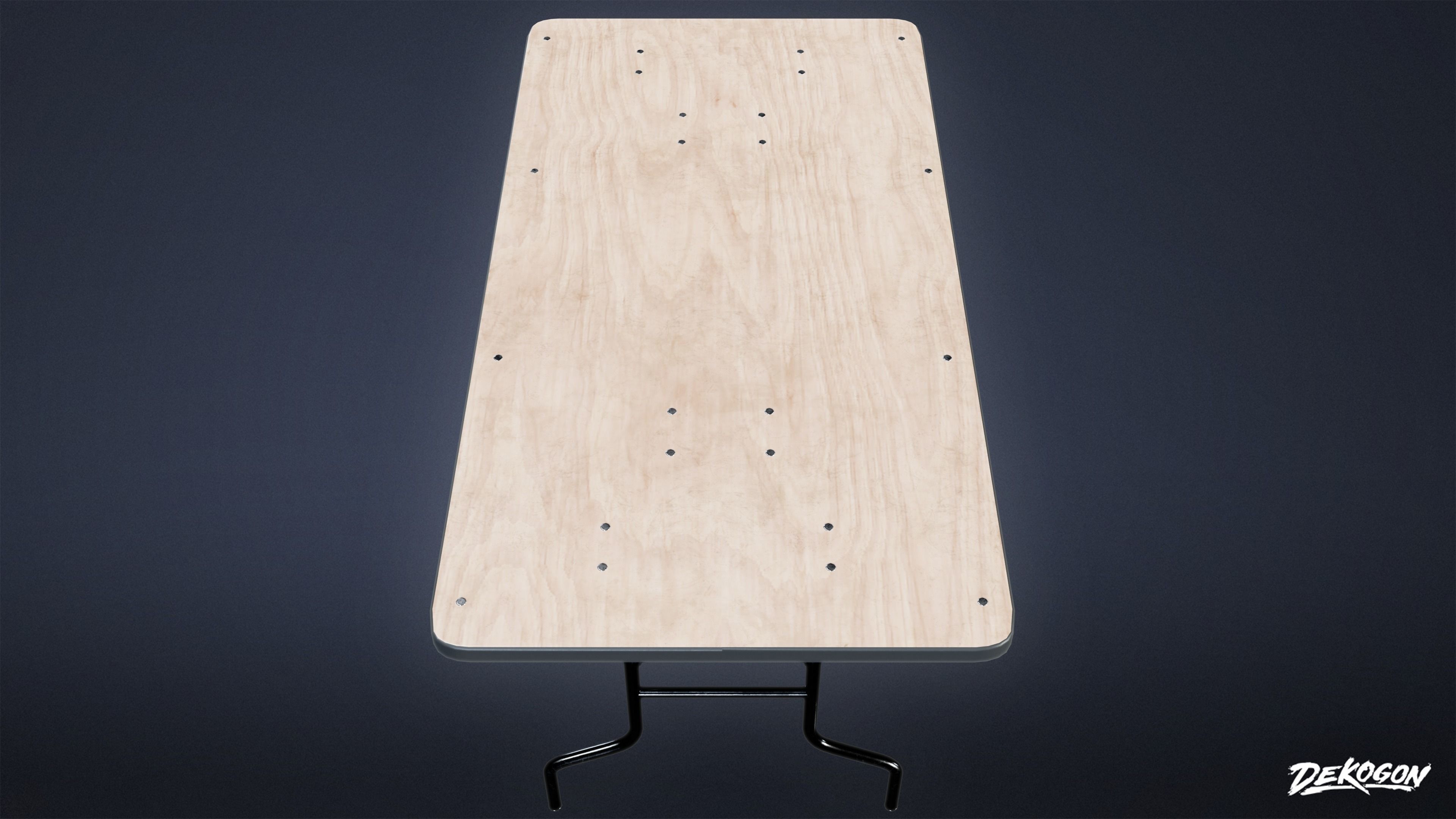 HIGH SCHOOL GYM - Announcer Table 01 - LOW POLY Low-poly 3D model_4