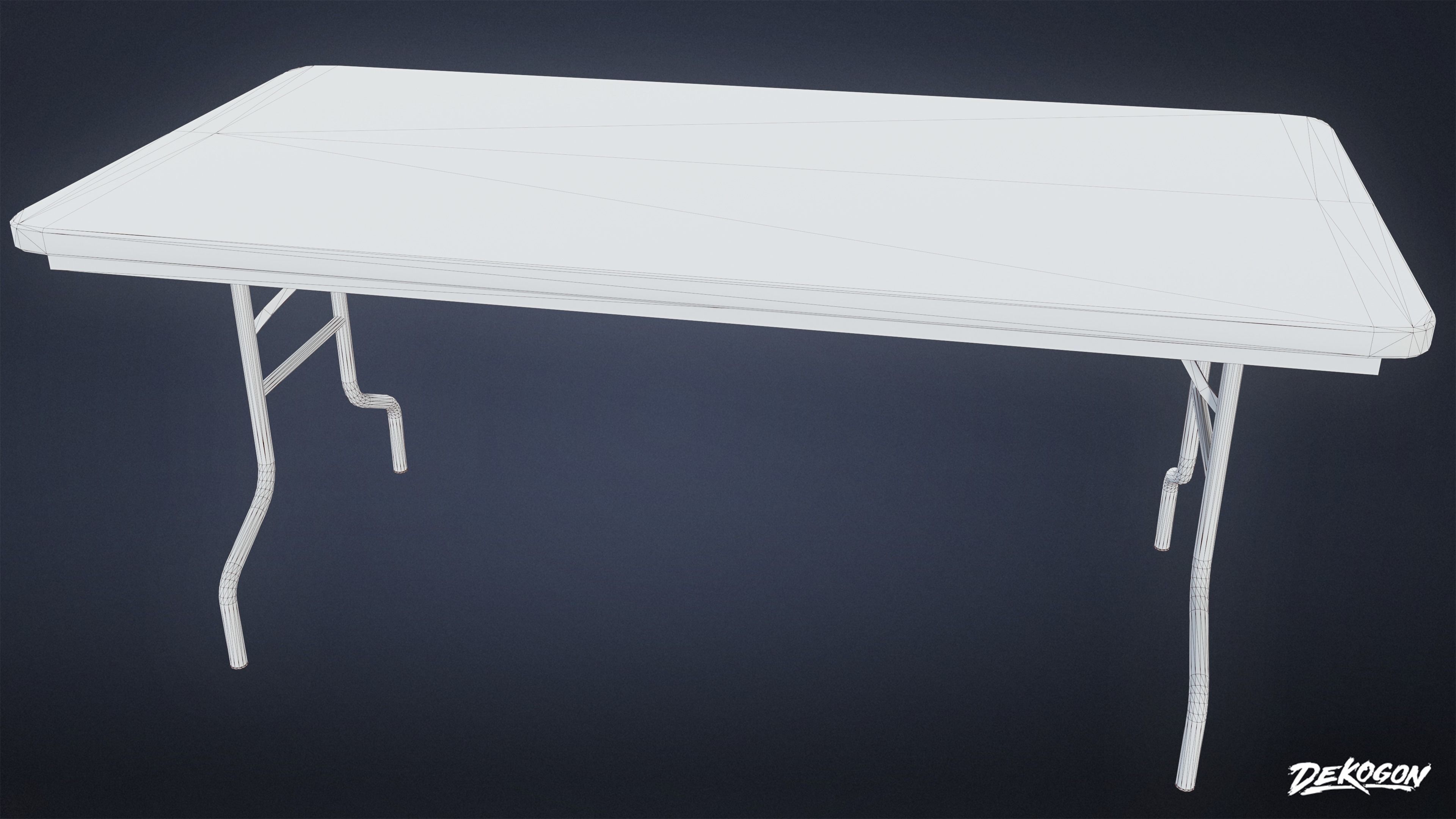 HIGH SCHOOL GYM - Announcer Table 01 - LOW POLY Low-poly 3D model_7