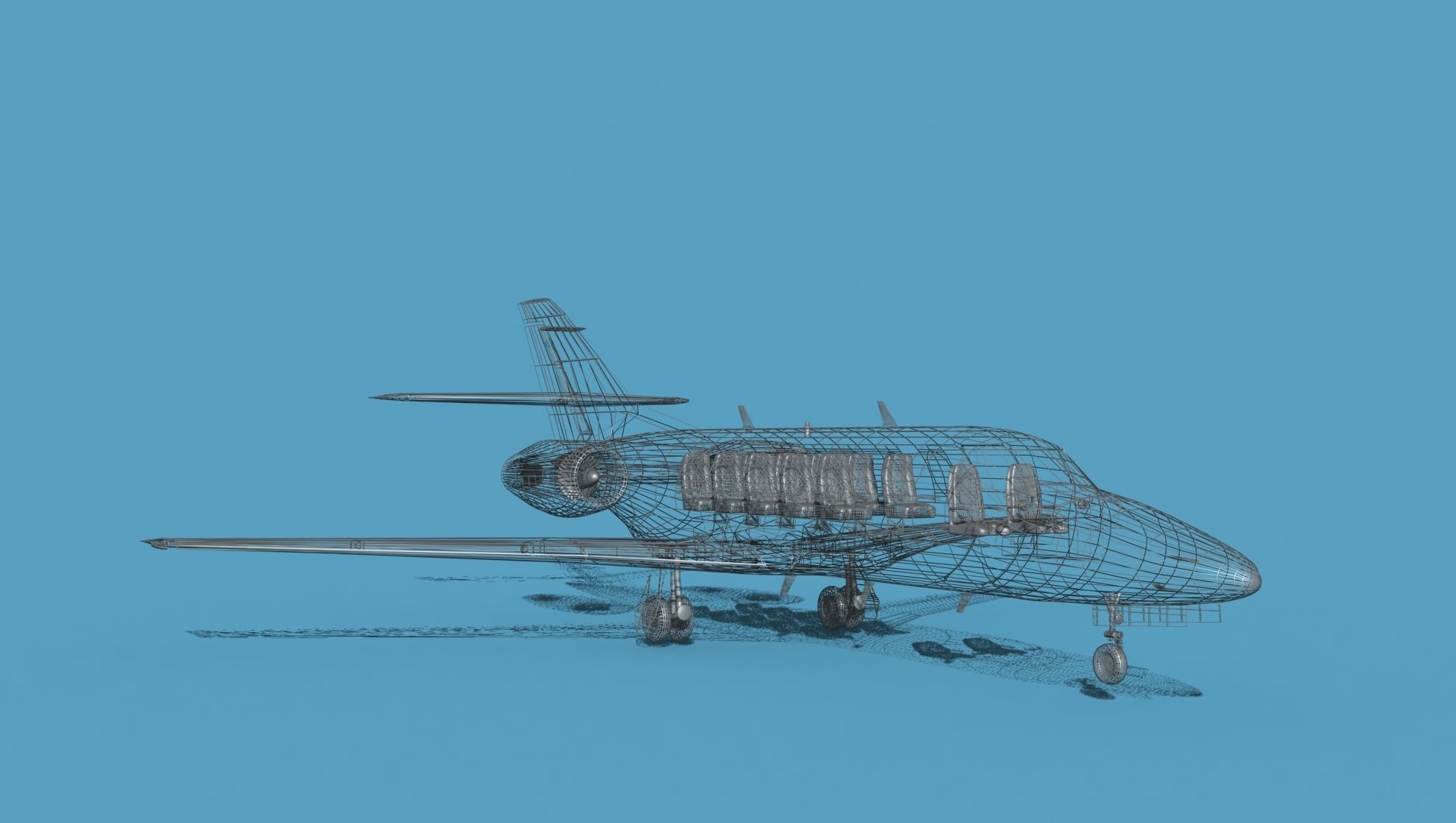 Dassault Falcon 20 V05 3D model_12