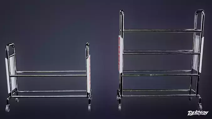 HIGH SCHOOL GYM - Basketball Rack 01 - LOW POLY Low-poly 3D model