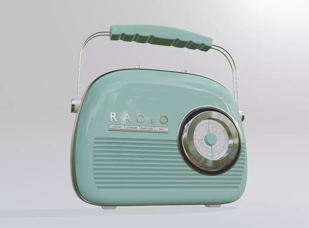 Vintage Radio Low-poly 3D model