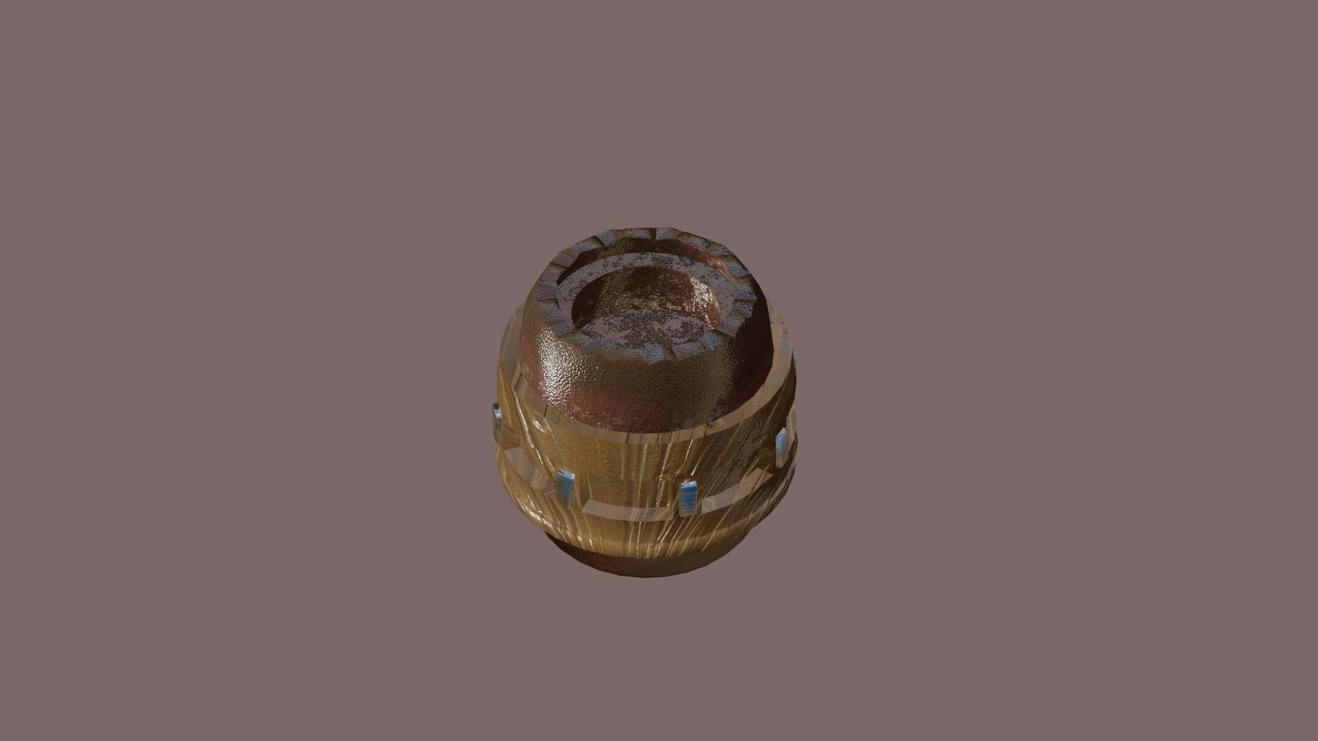 Barrel lowpoly 3D model_1