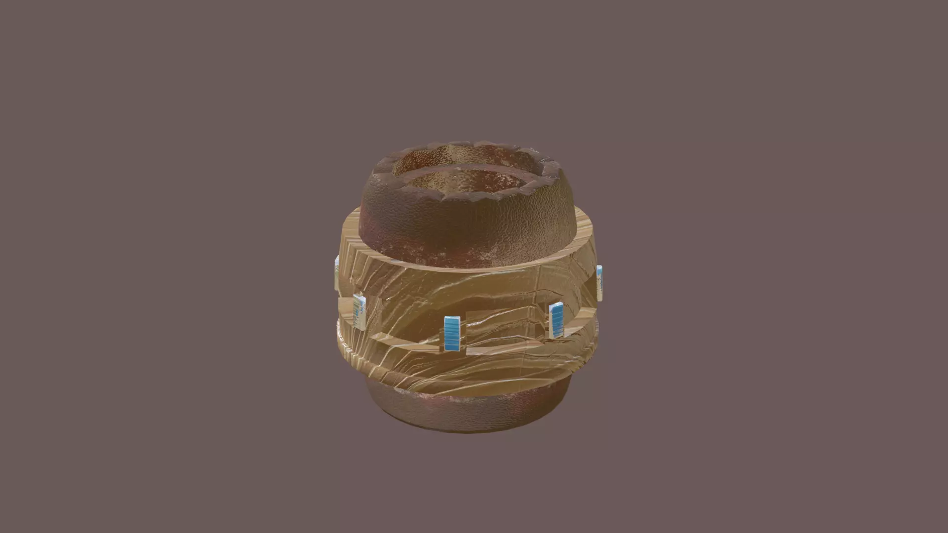 Barrel lowpoly 3D model_0