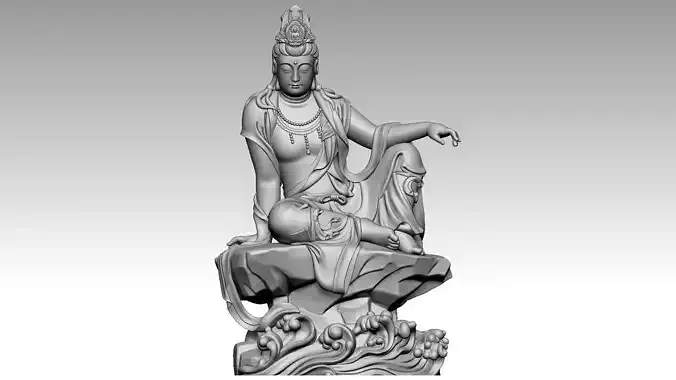 Avalokiteshvara Buddha 4 3D print model