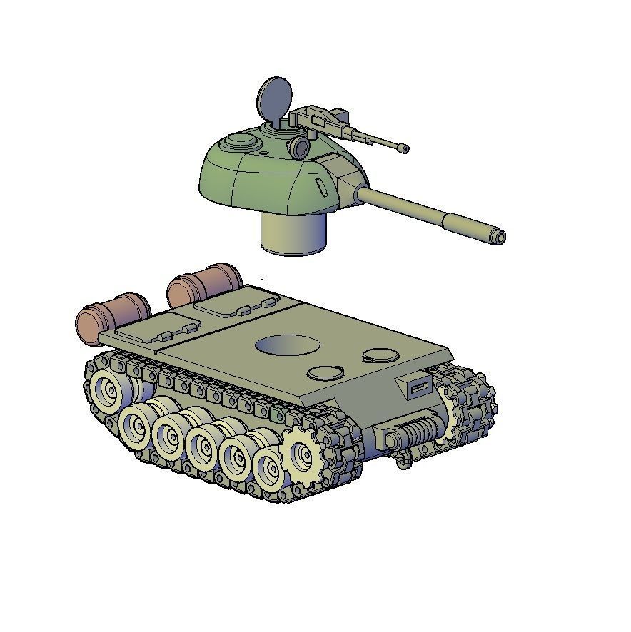 TANK T57 3D print model_4