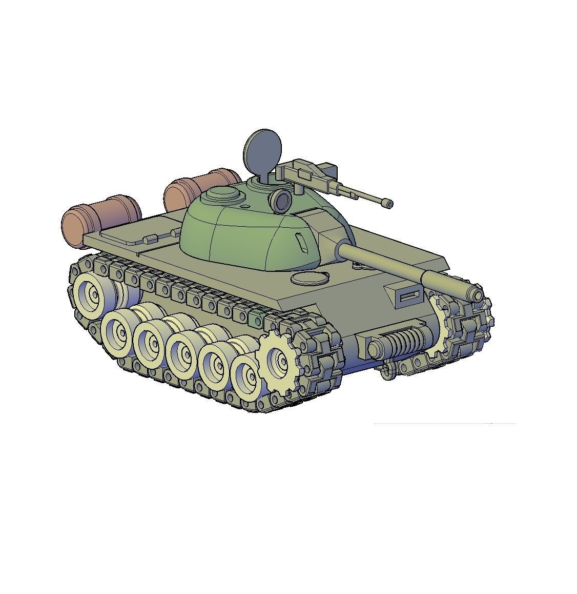 TANK T57 3D print model_3