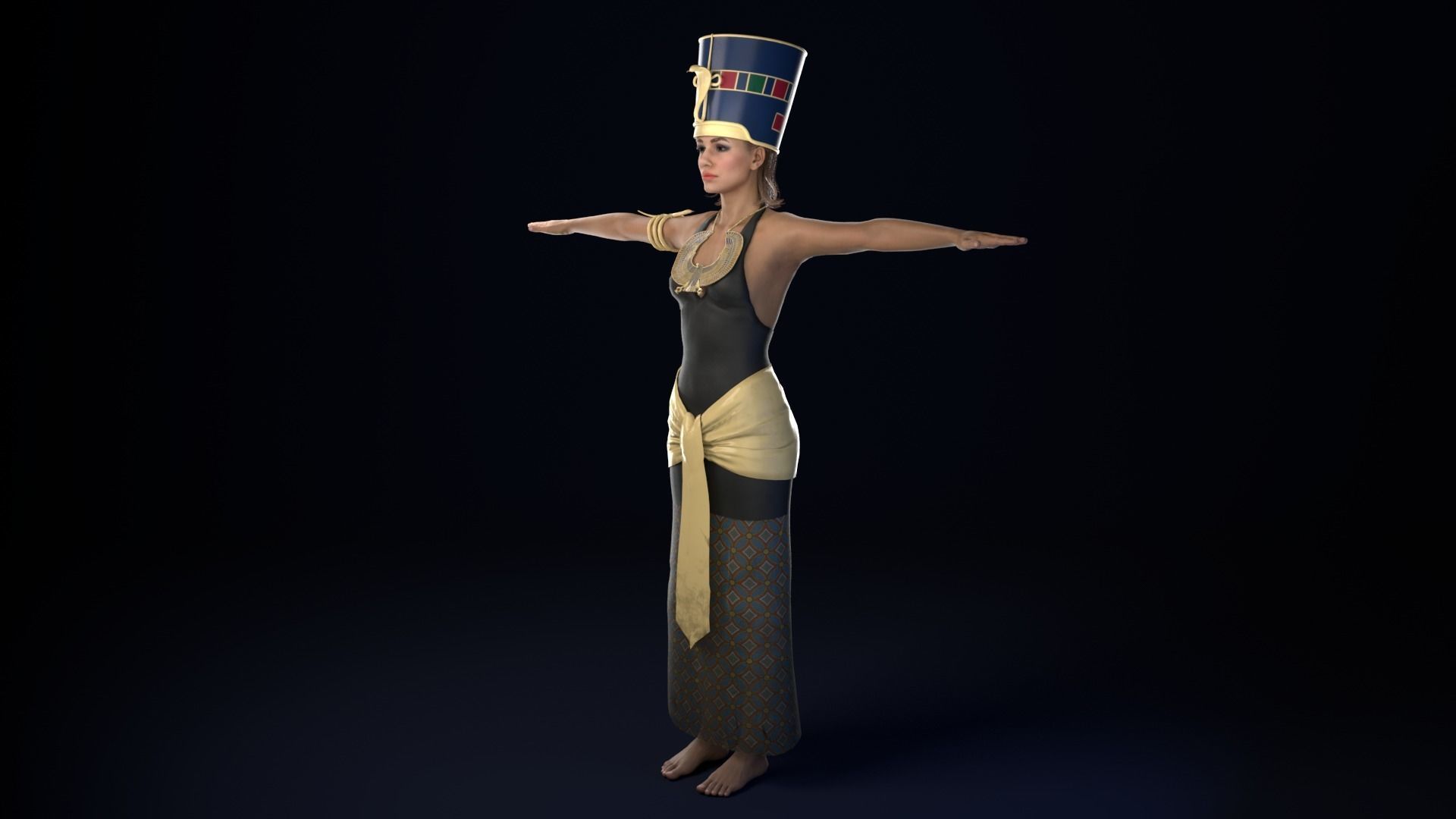 Queen Rigged Low-poly 3D model_2