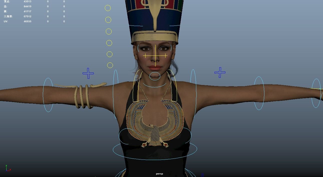 Queen Rigged Low-poly 3D model_16