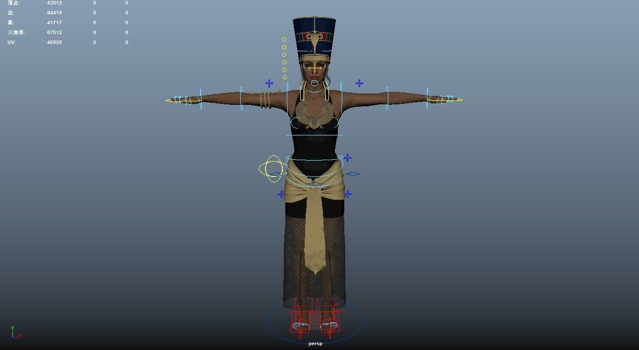 Queen Rigged Low-poly 3D model_10