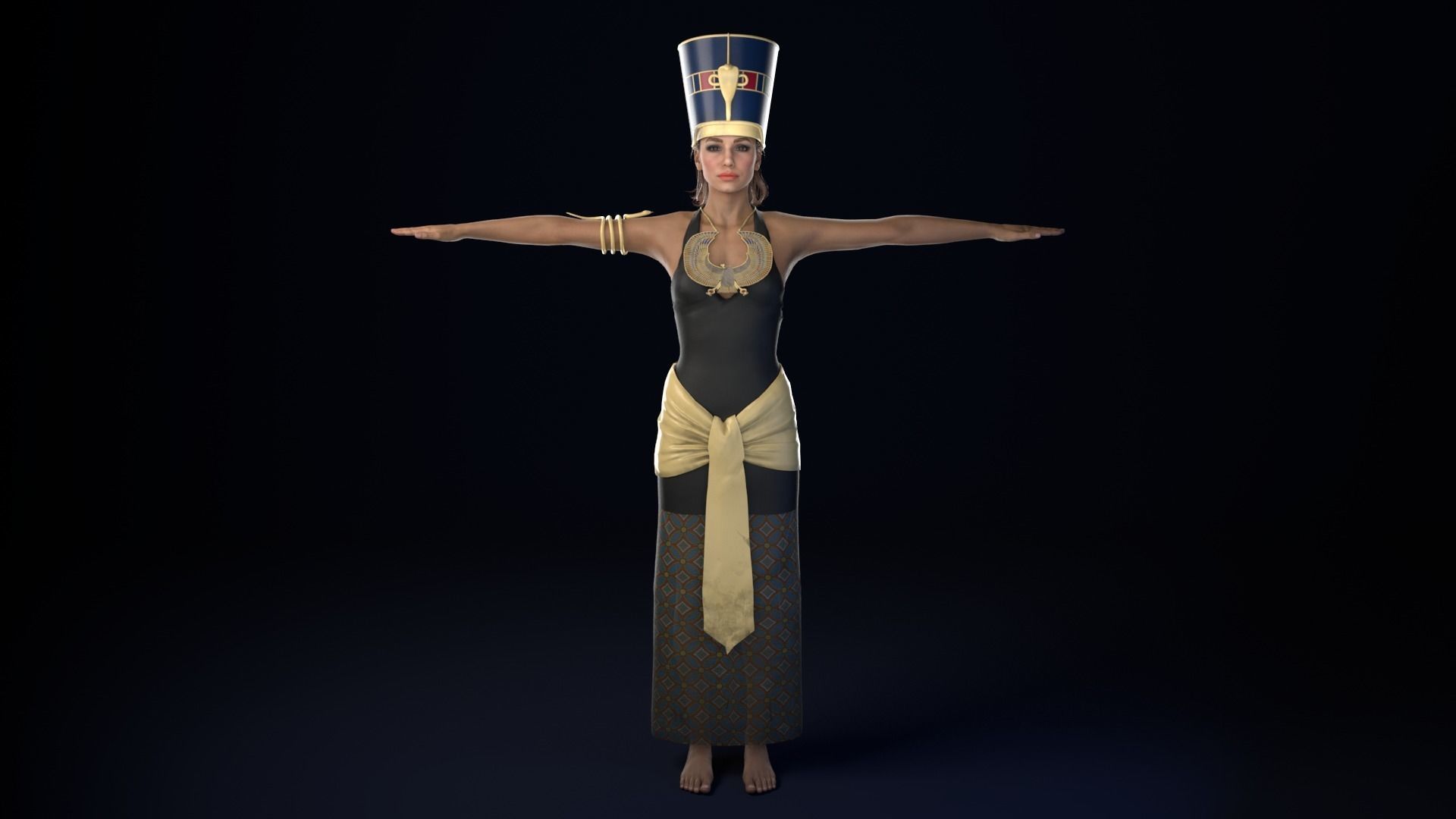 Queen Rigged Low-poly 3D model_1