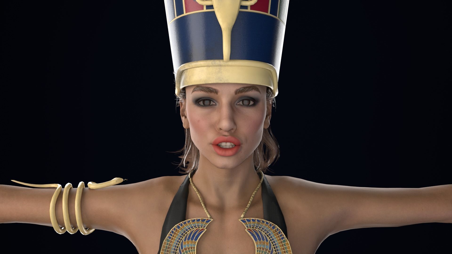 Queen Rigged Low-poly 3D model_9