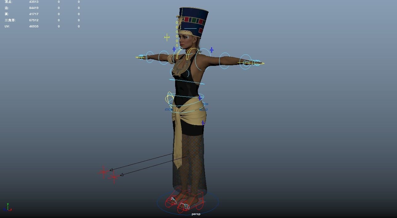Queen Rigged Low-poly 3D model_12