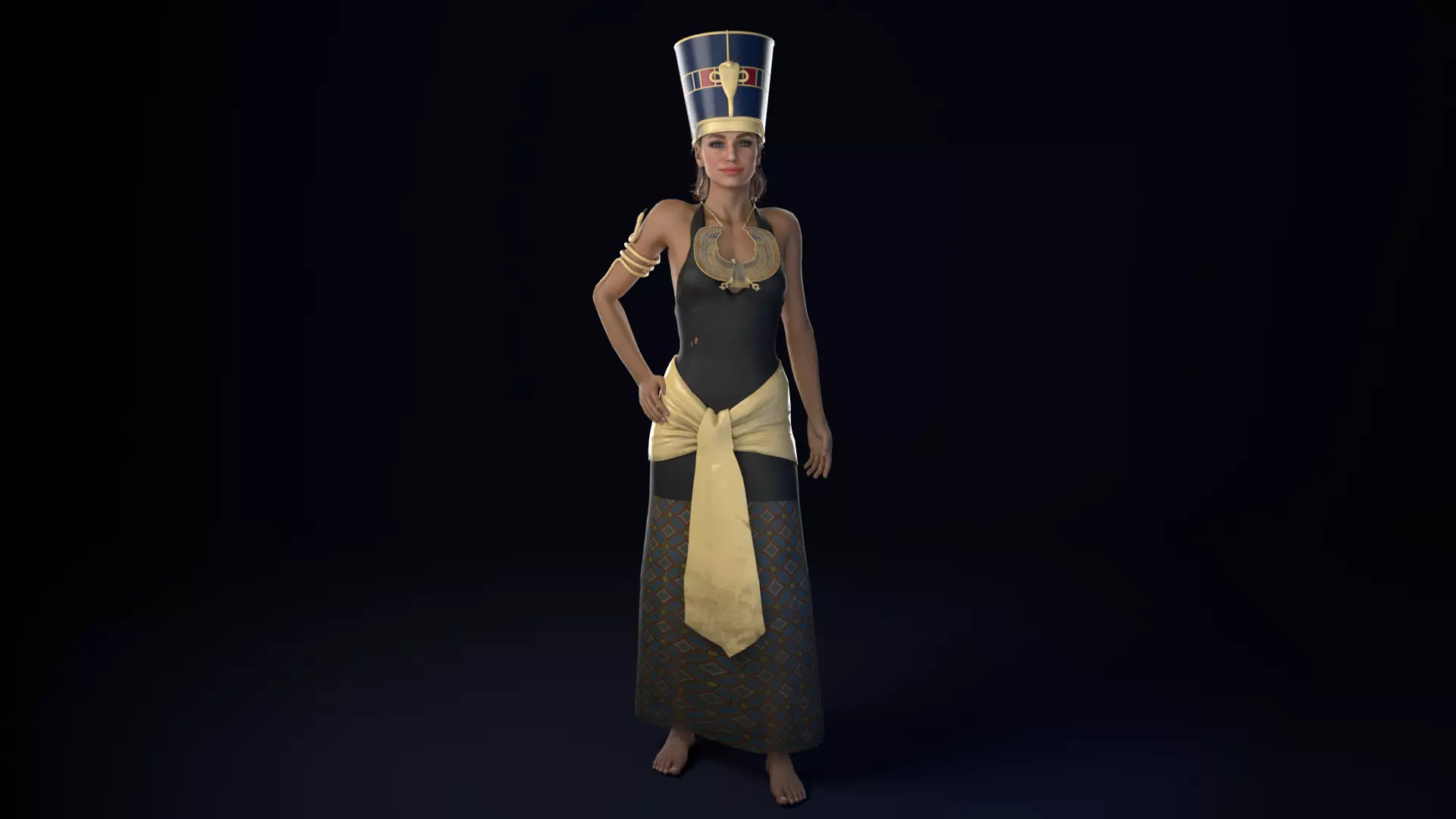 Queen Rigged Low-poly 3D model_0