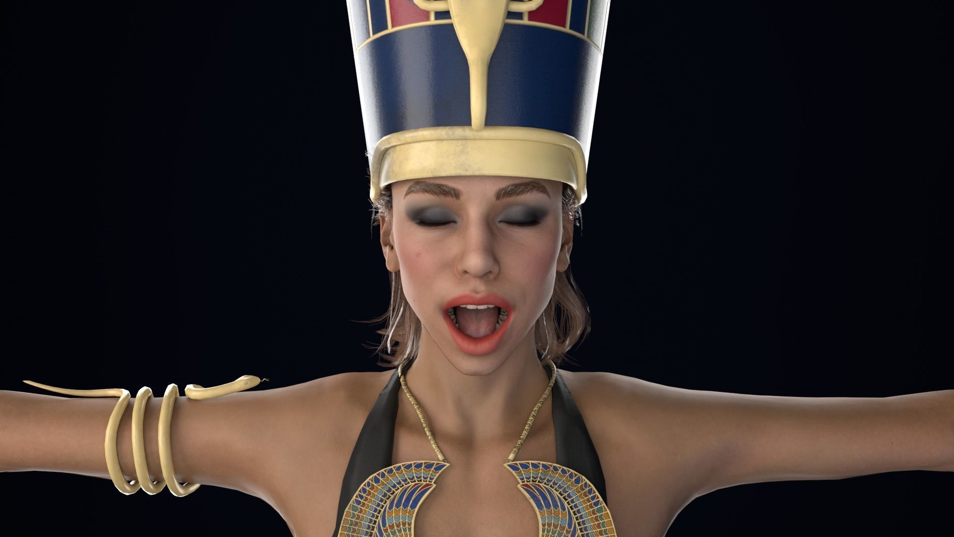 Queen Rigged Low-poly 3D model_6