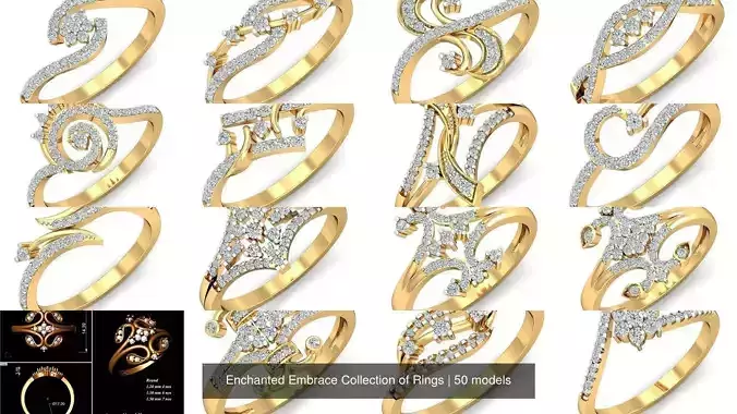 Enchanted Embrace Collection of Rings 