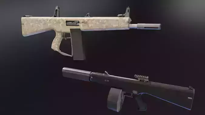 AA12 Shotgun Low-poly 3D model