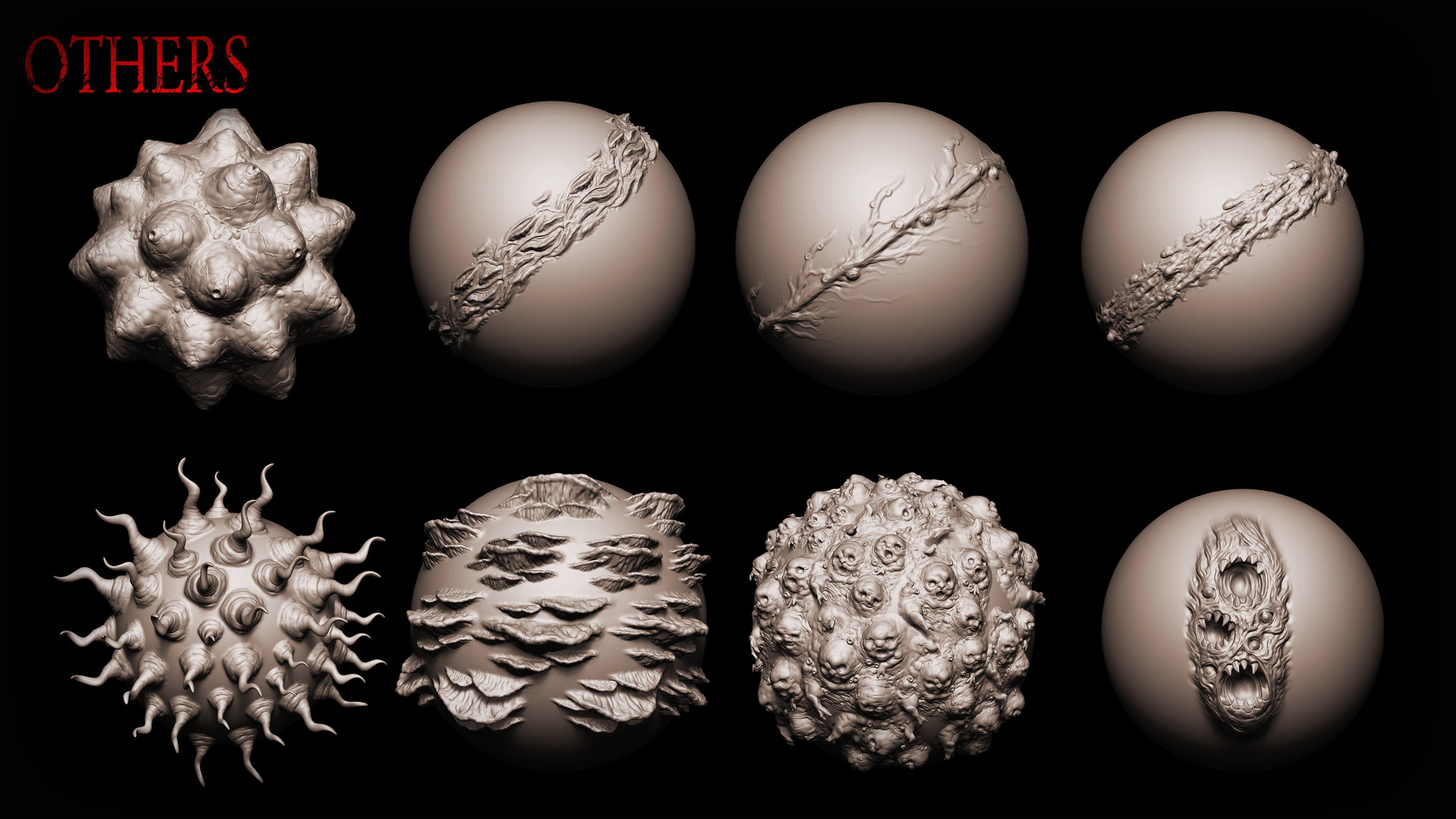 Zbrush Blender 30 Skin Damages Brushes Horror Edition Texture_4