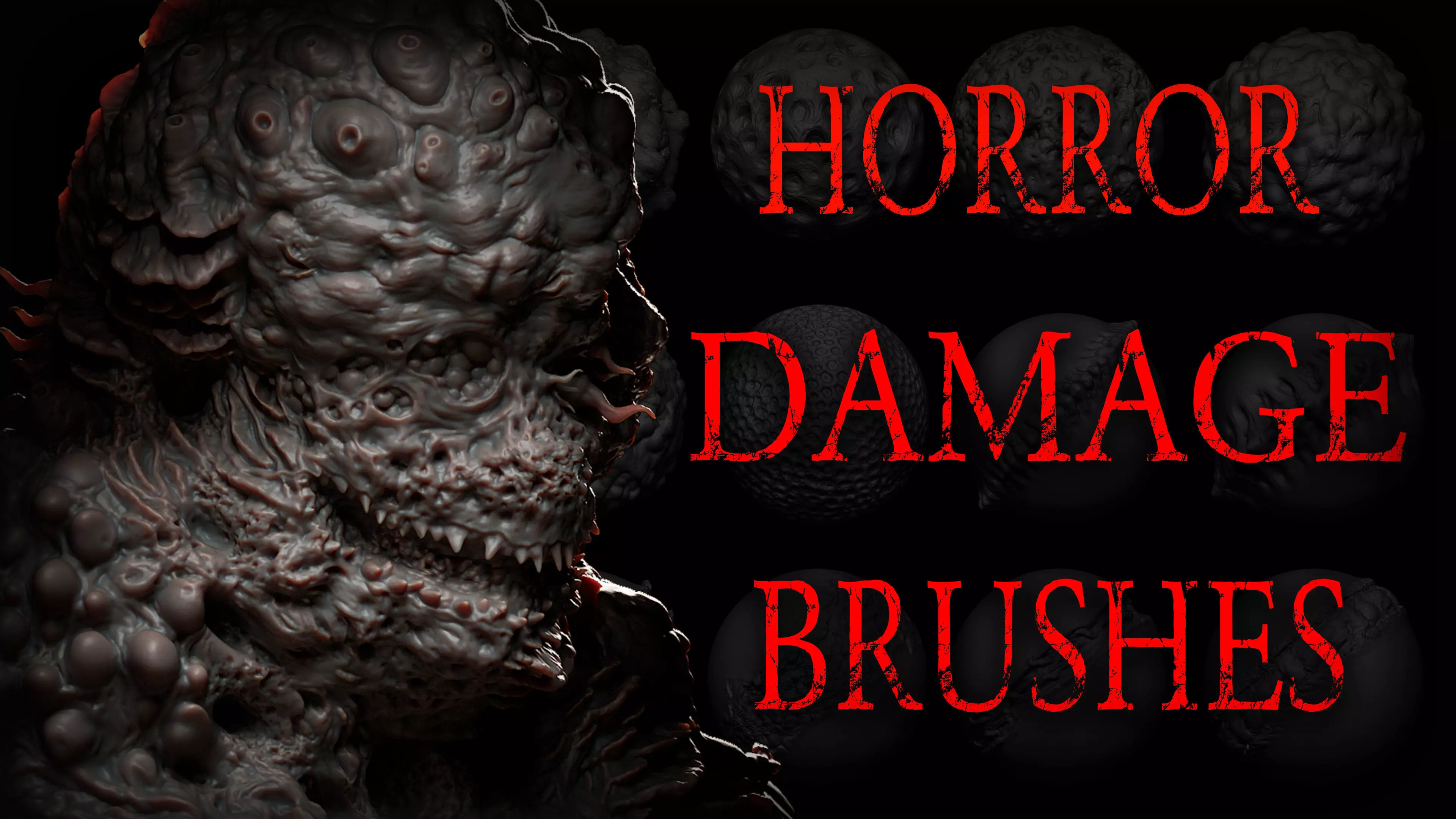 Zbrush Blender 30 Skin Damages Brushes Horror Edition Texture_0