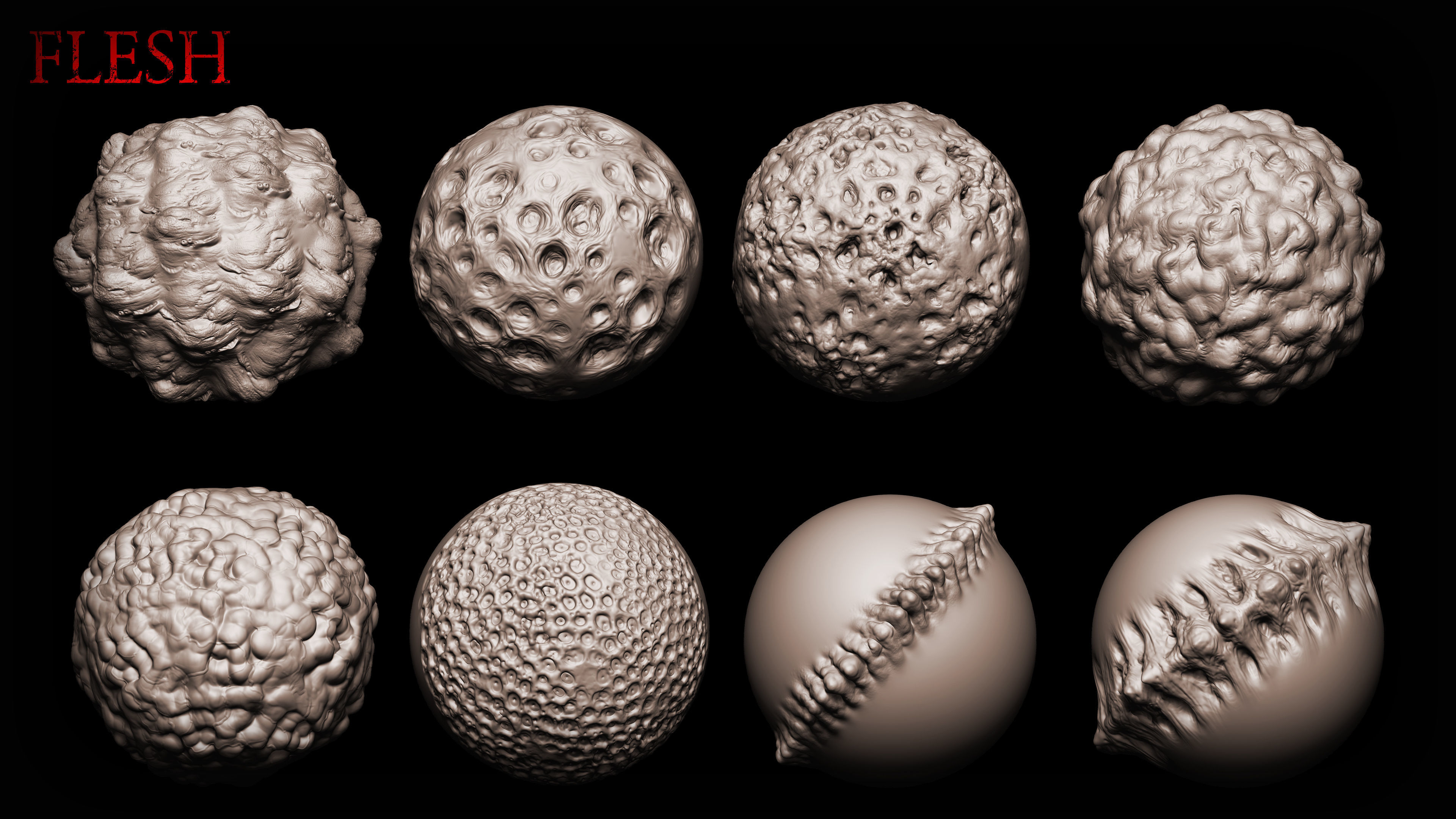 Zbrush Blender 30 Skin Damages Brushes Horror Edition Texture_2