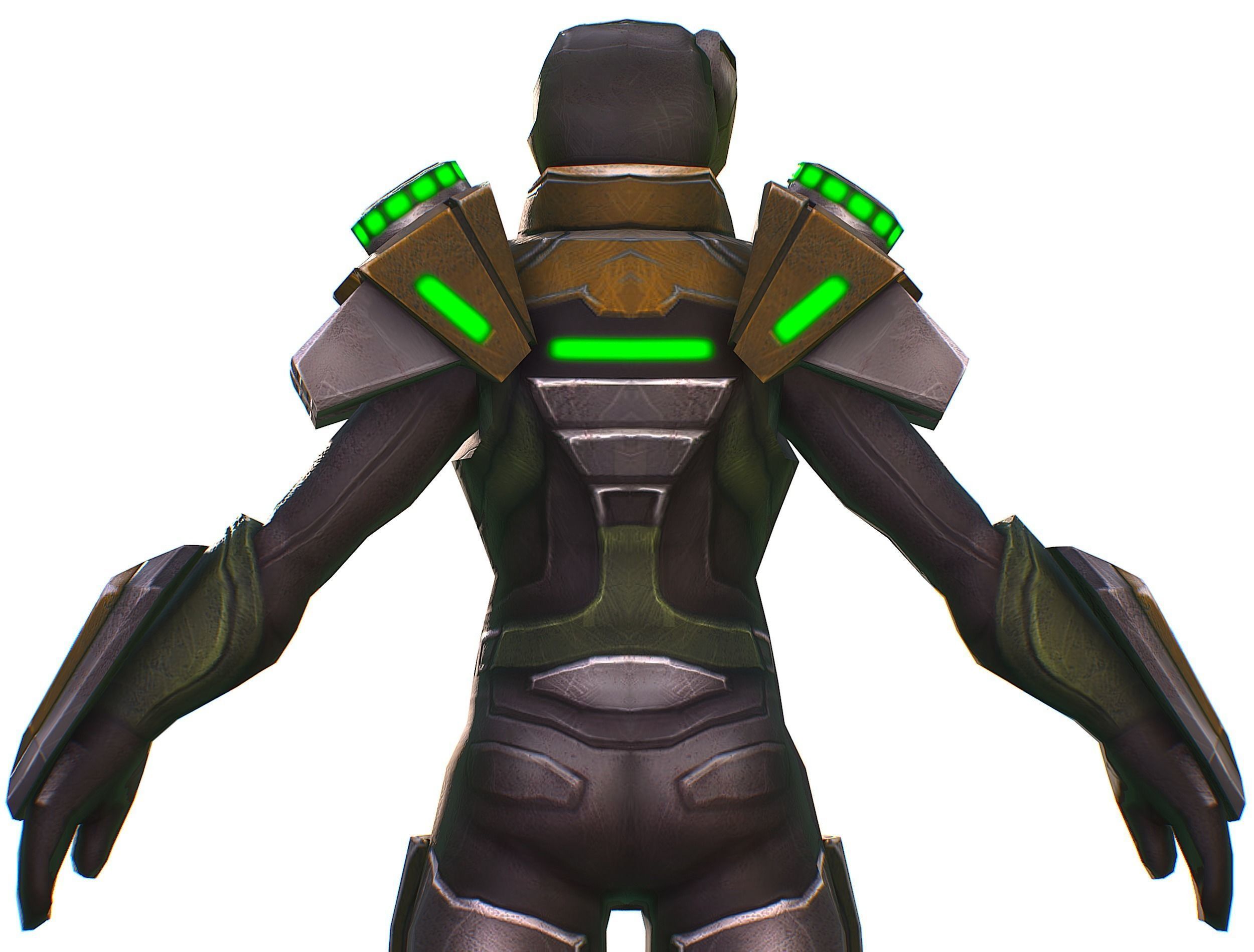 Sci-Fi Woman Cyborg Drone Sniper Female Soldier Low-poly 3D model_27