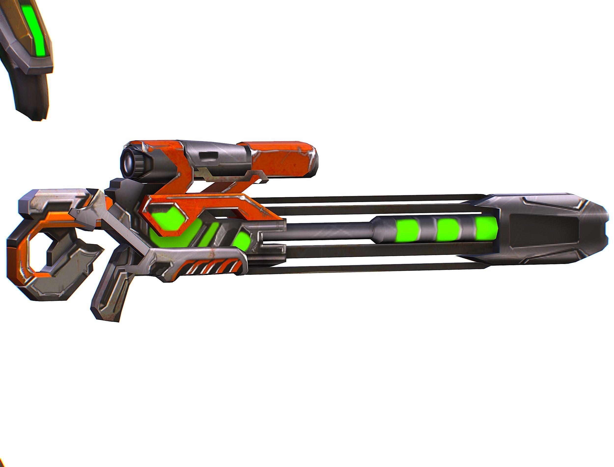 Sci-Fi Woman Cyborg Drone Sniper Female Soldier Low-poly 3D model_42