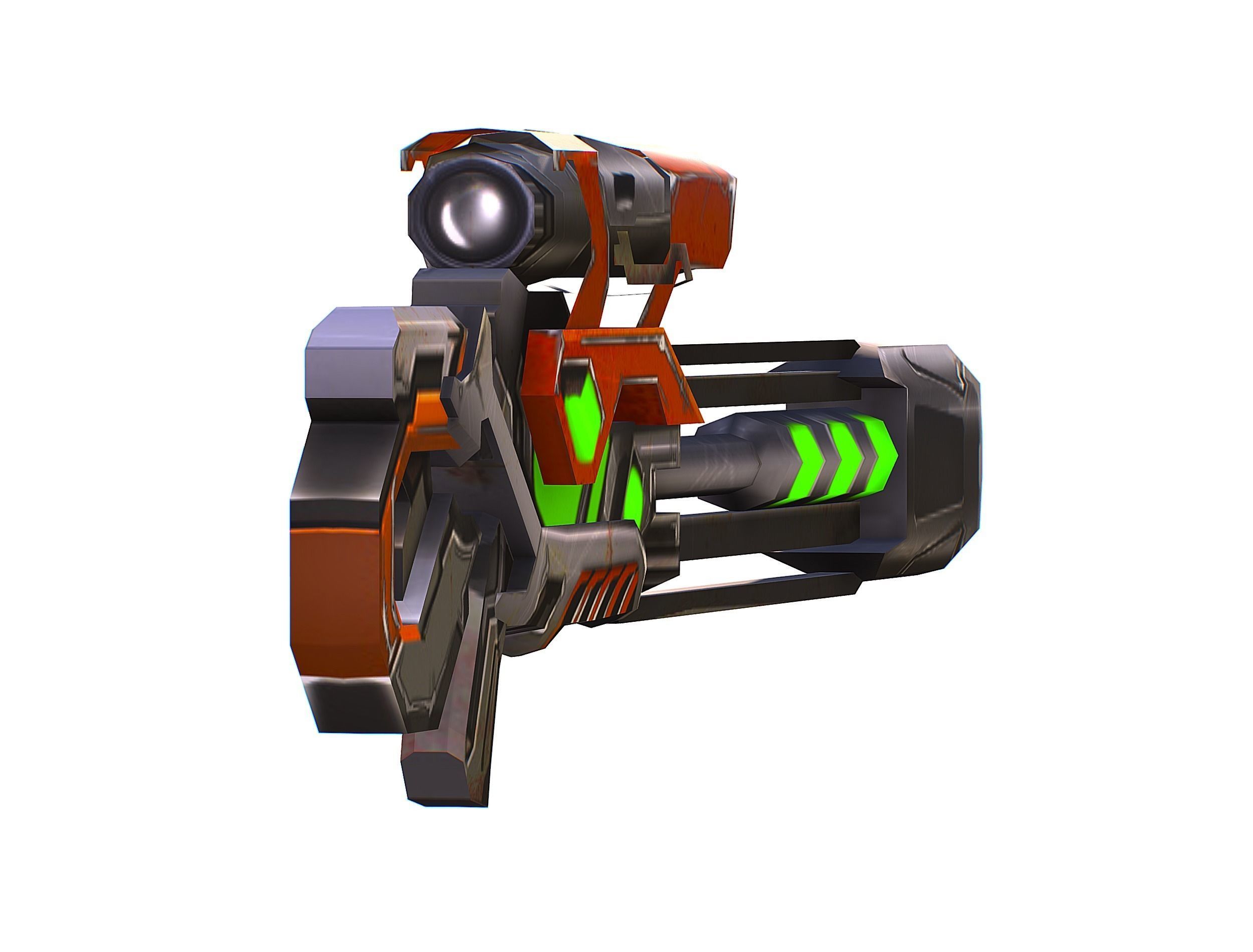 Sci-Fi Woman Cyborg Drone Sniper Female Soldier Low-poly 3D model_45