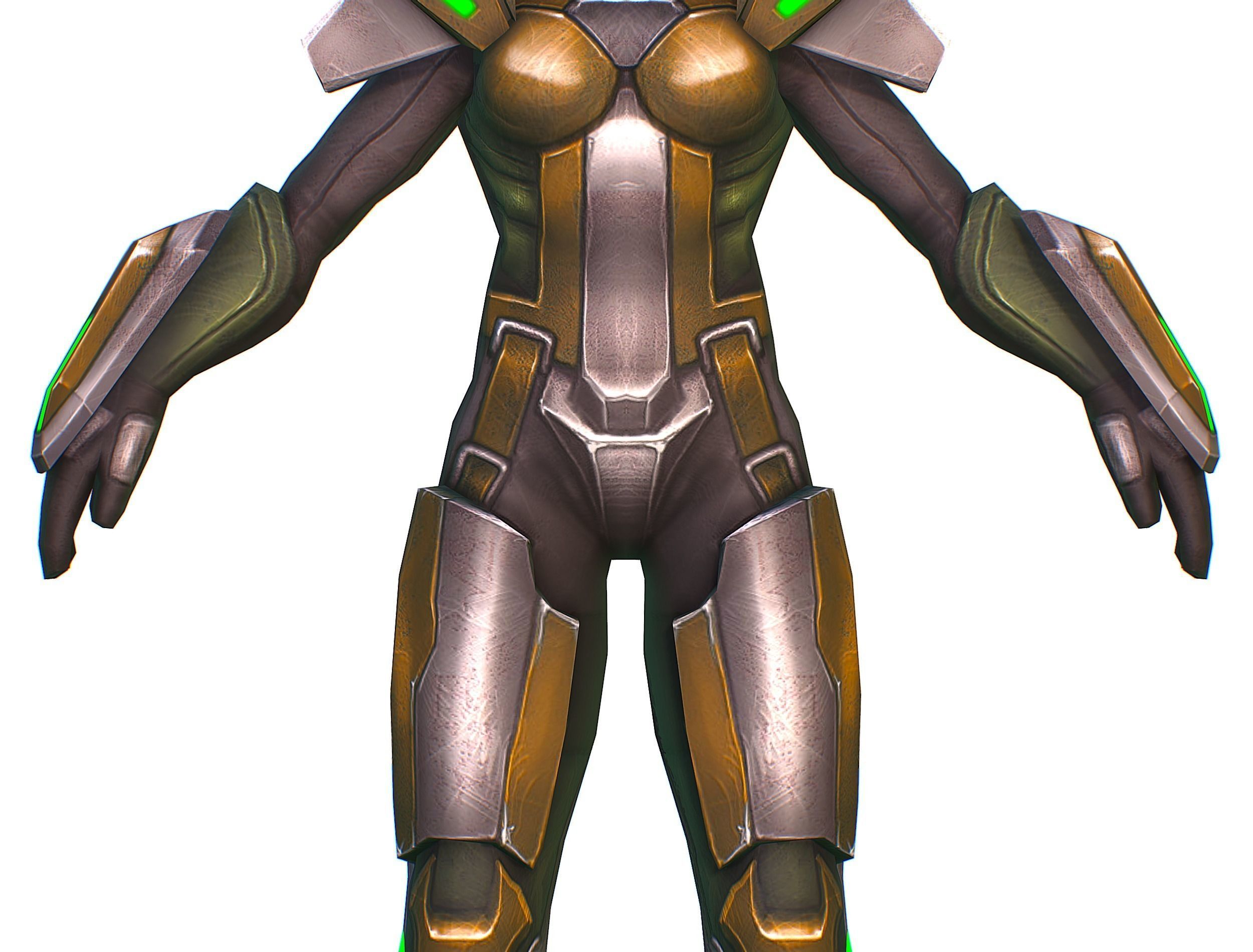 Sci-Fi Woman Cyborg Drone Sniper Female Soldier Low-poly 3D model_25