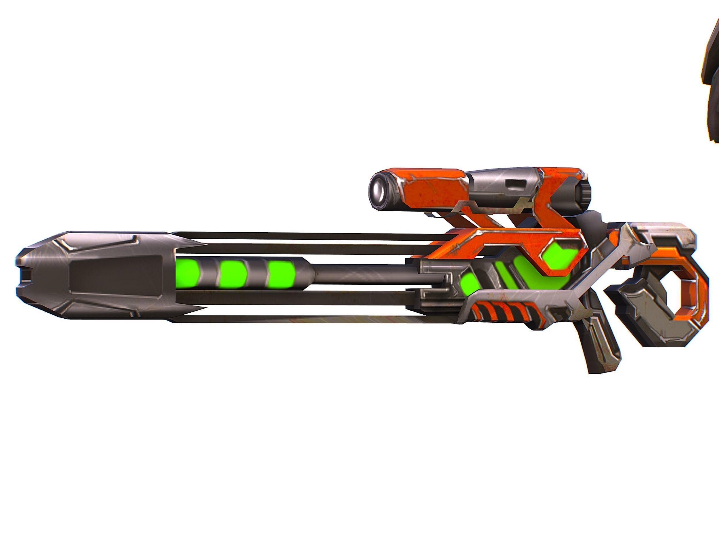 Sci-Fi Woman Cyborg Drone Sniper Female Soldier Low-poly 3D model_50