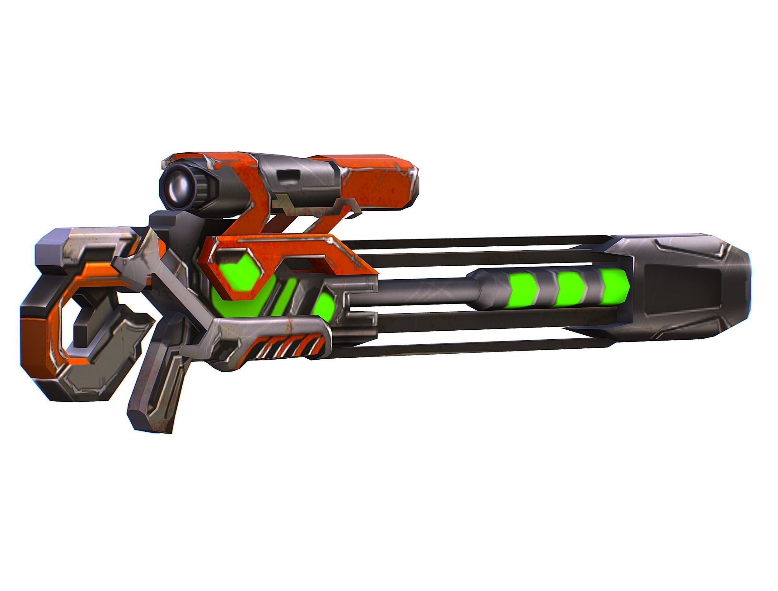 Sci-Fi Woman Cyborg Drone Sniper Female Soldier Low-poly 3D model_43