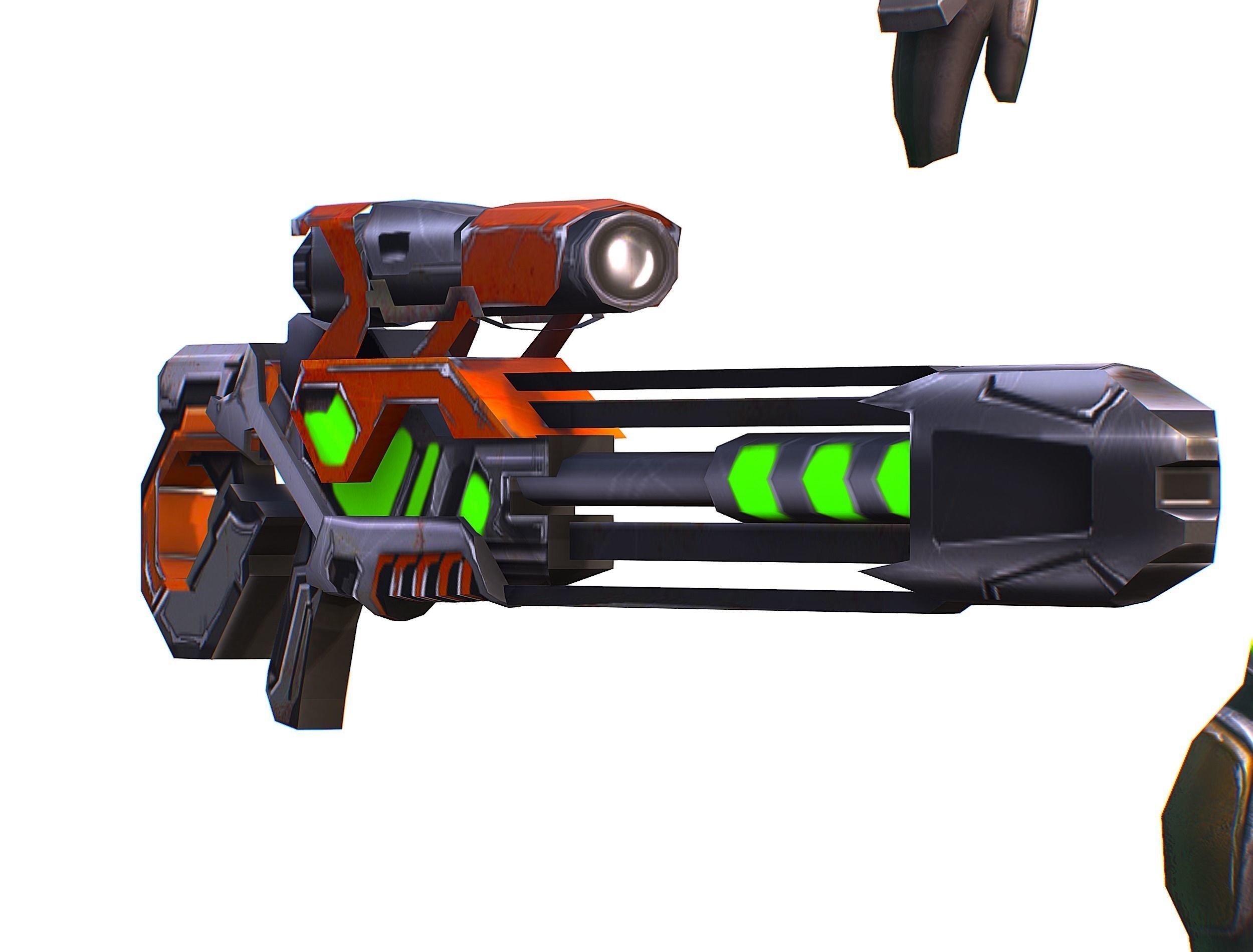 Sci-Fi Woman Cyborg Drone Sniper Female Soldier Low-poly 3D model_40