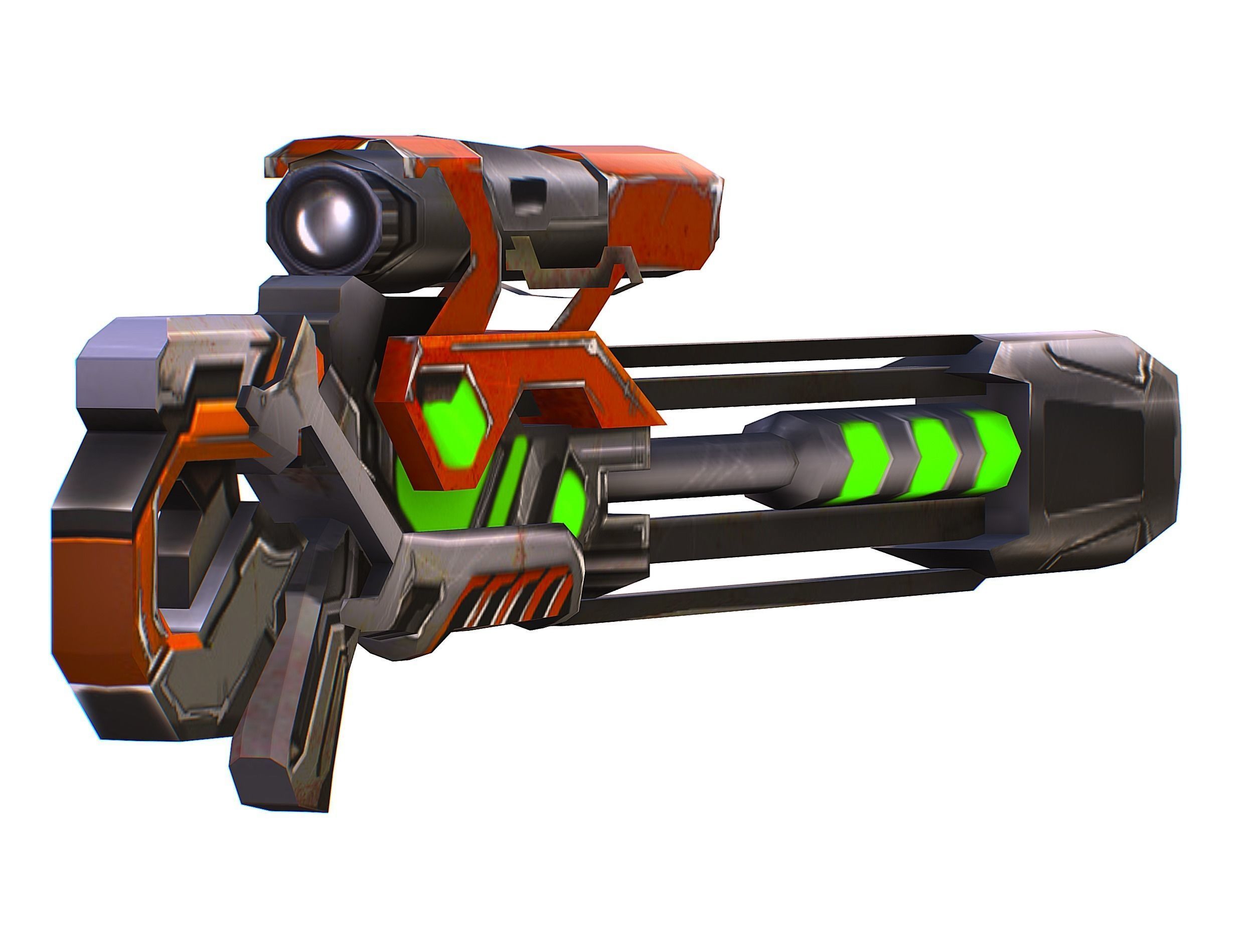 Sci-Fi Woman Cyborg Drone Sniper Female Soldier Low-poly 3D model_44