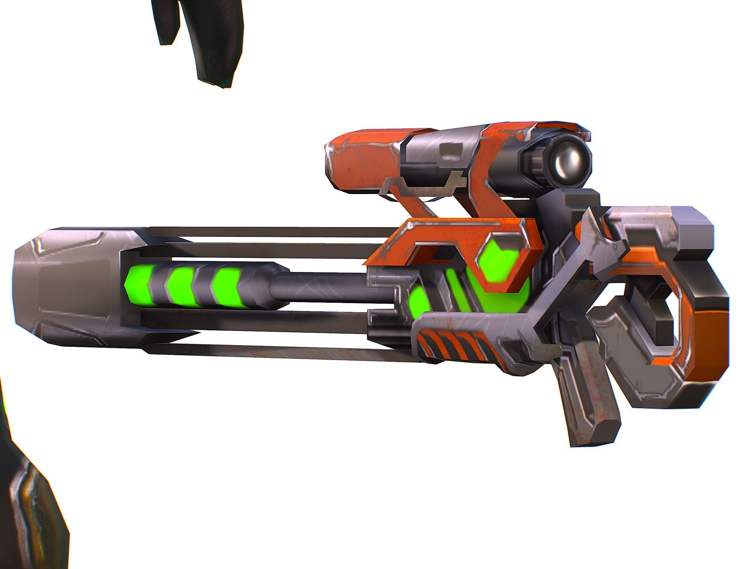 Sci-Fi Woman Cyborg Drone Sniper Female Soldier Low-poly 3D model_49