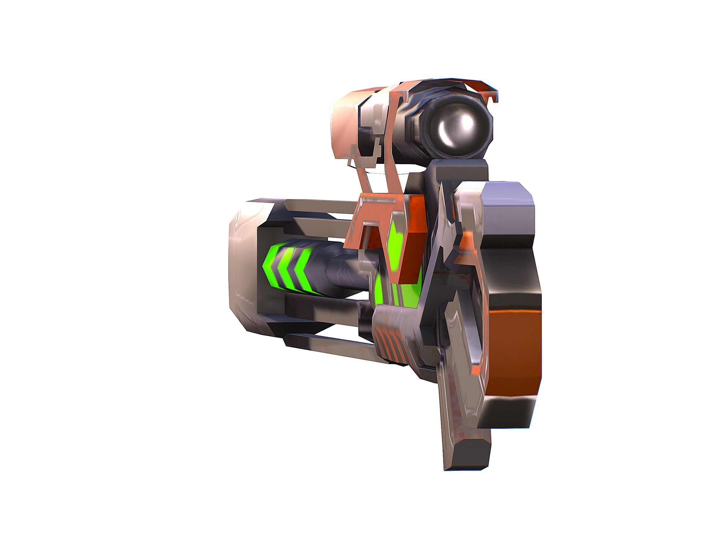 Sci-Fi Woman Cyborg Drone Sniper Female Soldier Low-poly 3D model_47