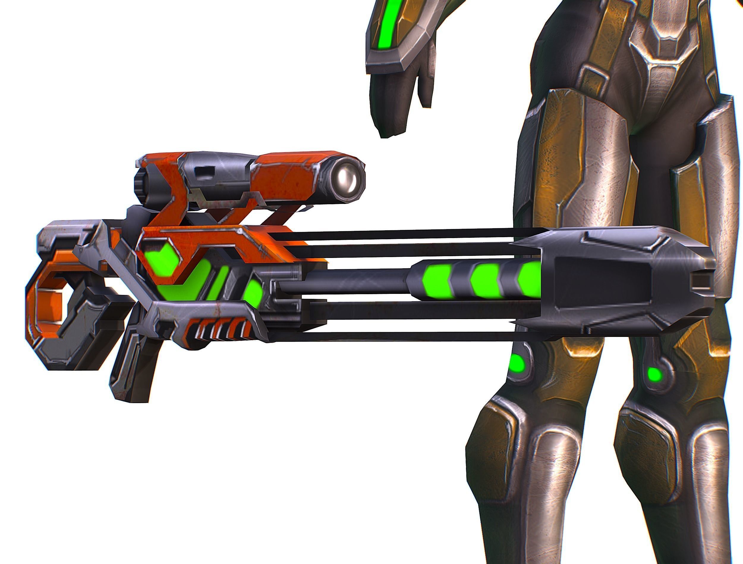 Sci-Fi Woman Cyborg Drone Sniper Female Soldier Low-poly 3D model_41