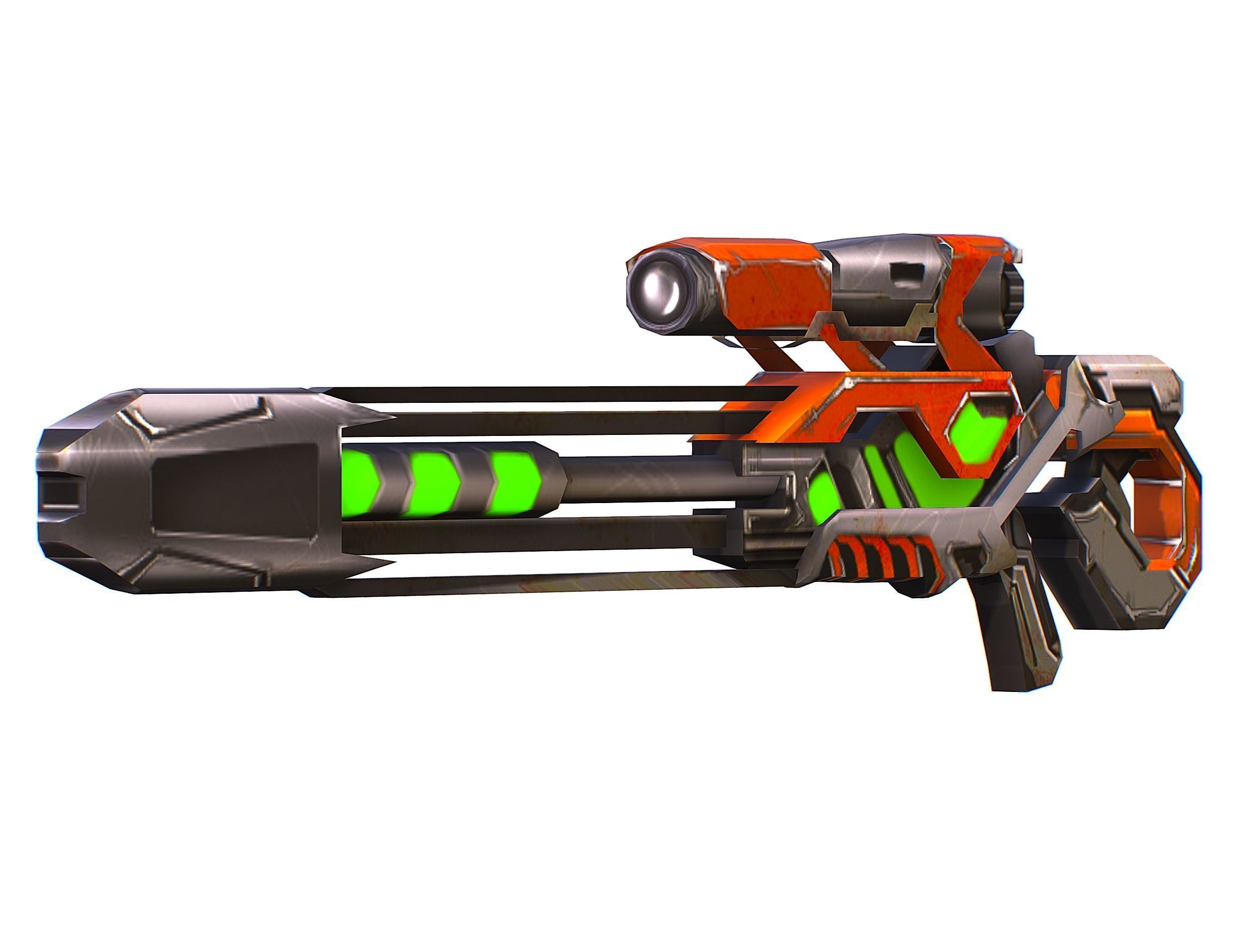 Sci-Fi Woman Cyborg Drone Sniper Female Soldier Low-poly 3D model_51