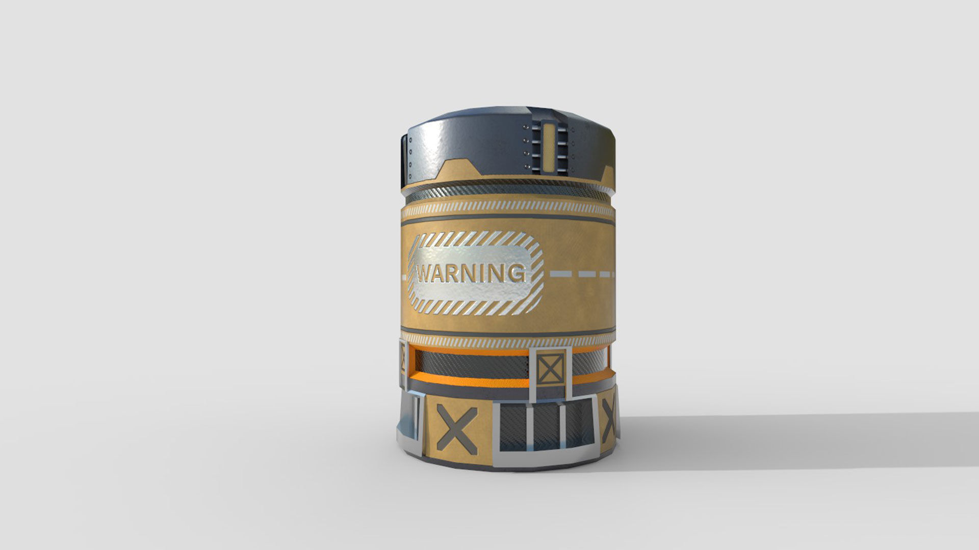 Sci-fi Barrel Low-poly 3D model_4