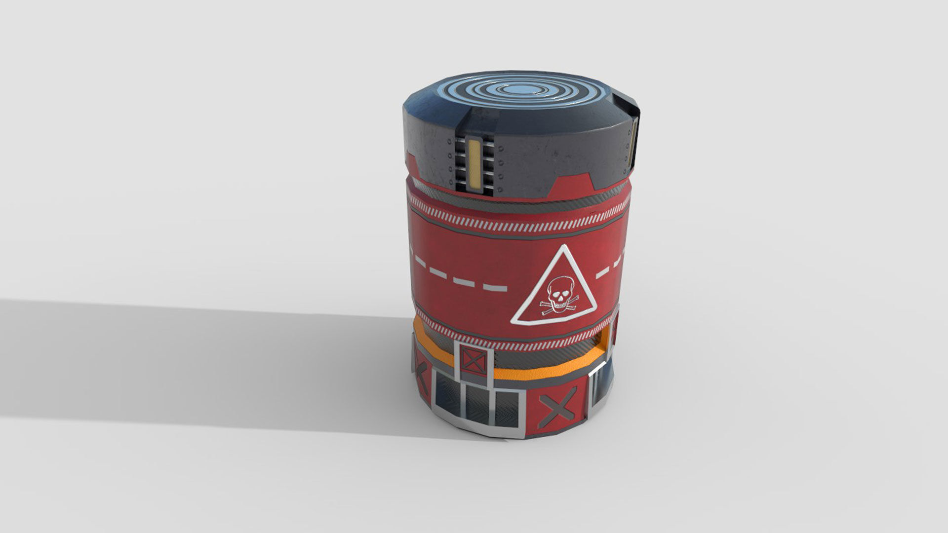 Sci-fi Barrel Low-poly 3D model_3