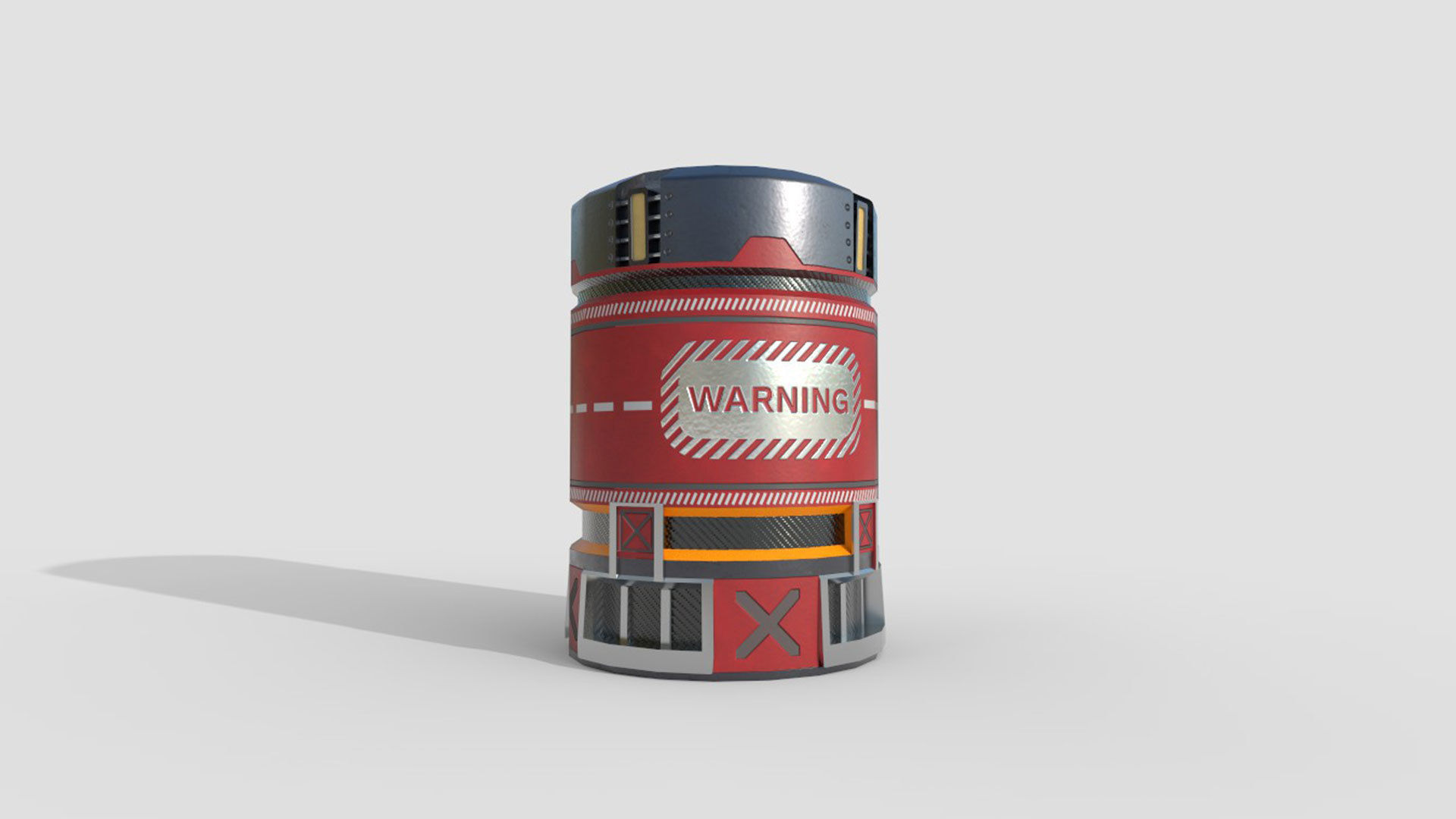 Sci-fi Barrel Low-poly 3D model_2
