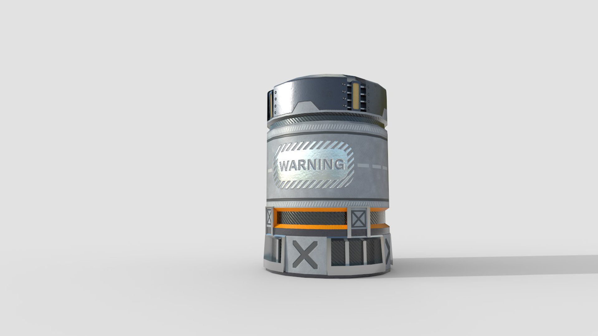 Sci-fi Barrel Low-poly 3D model_6
