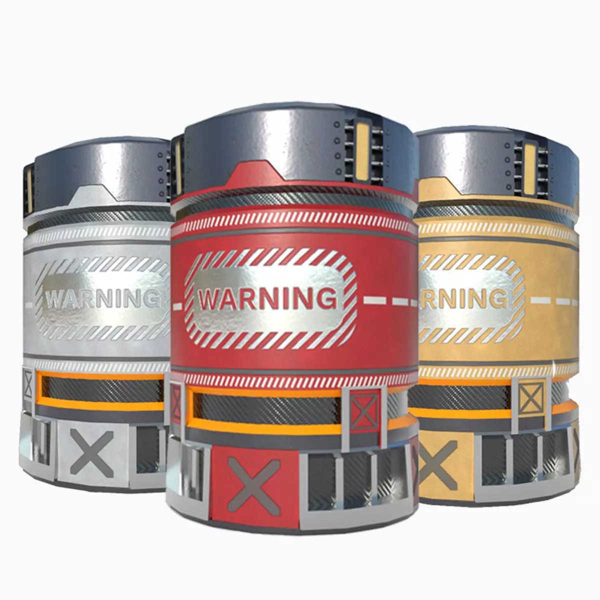 Sci-fi Barrel Low-poly 3D model_0