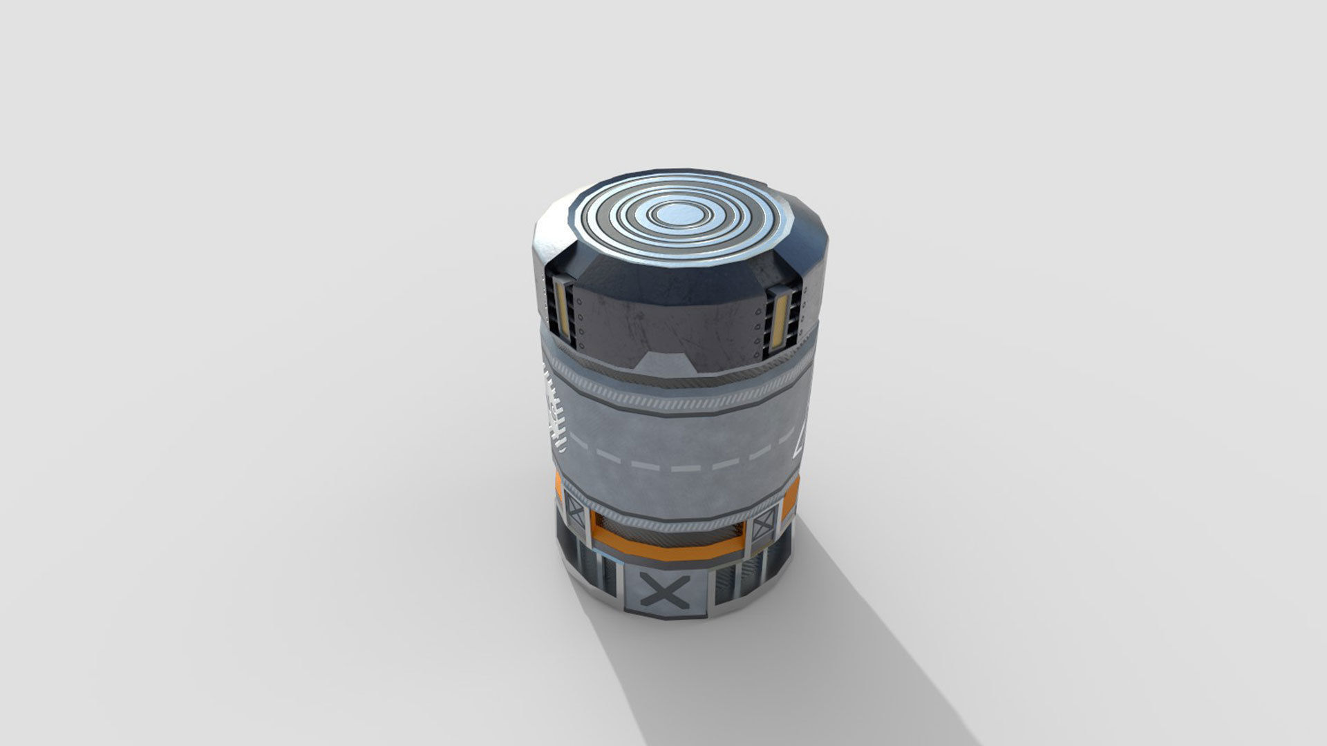 Sci-fi Barrel Low-poly 3D model_1
