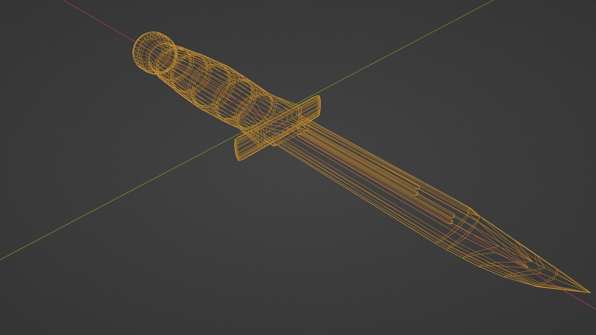 Tactical Knife Low-poly 3D model_9