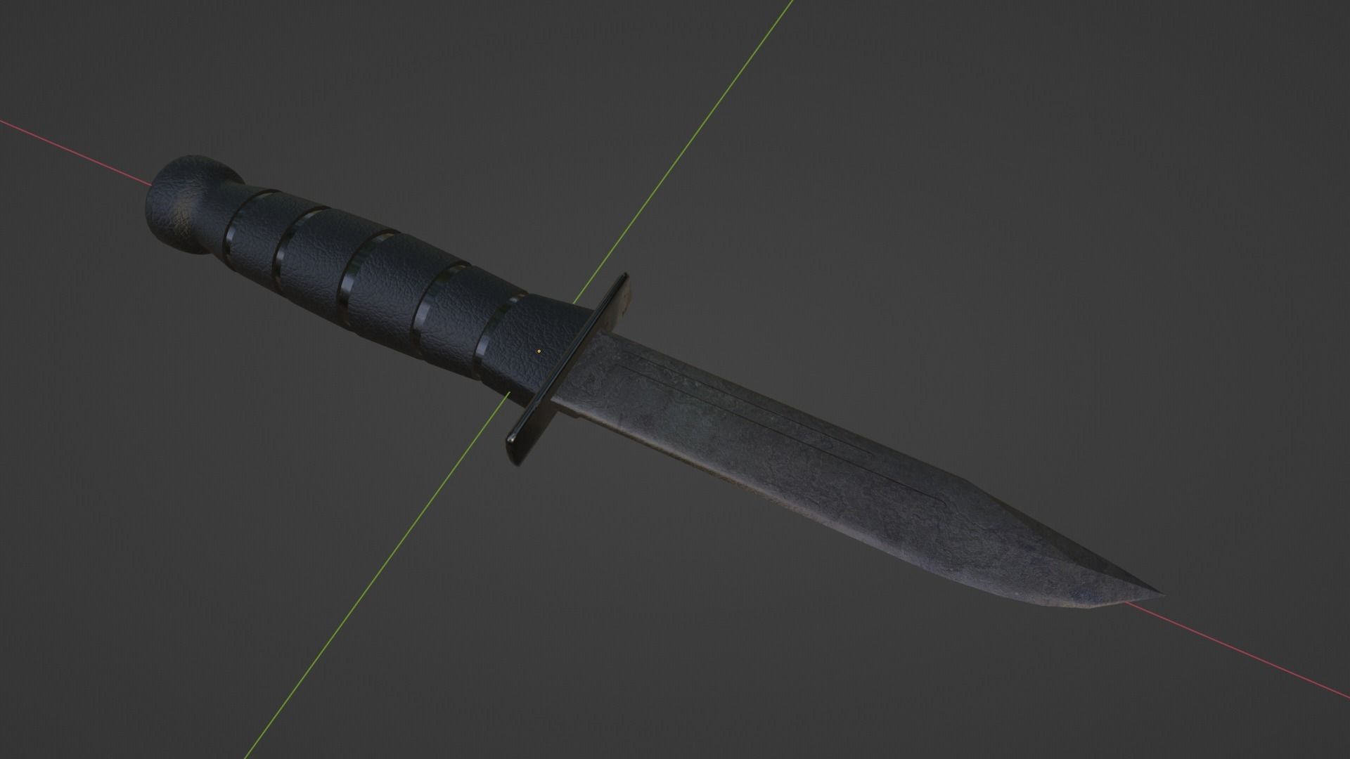 Tactical Knife Low-poly 3D model_6