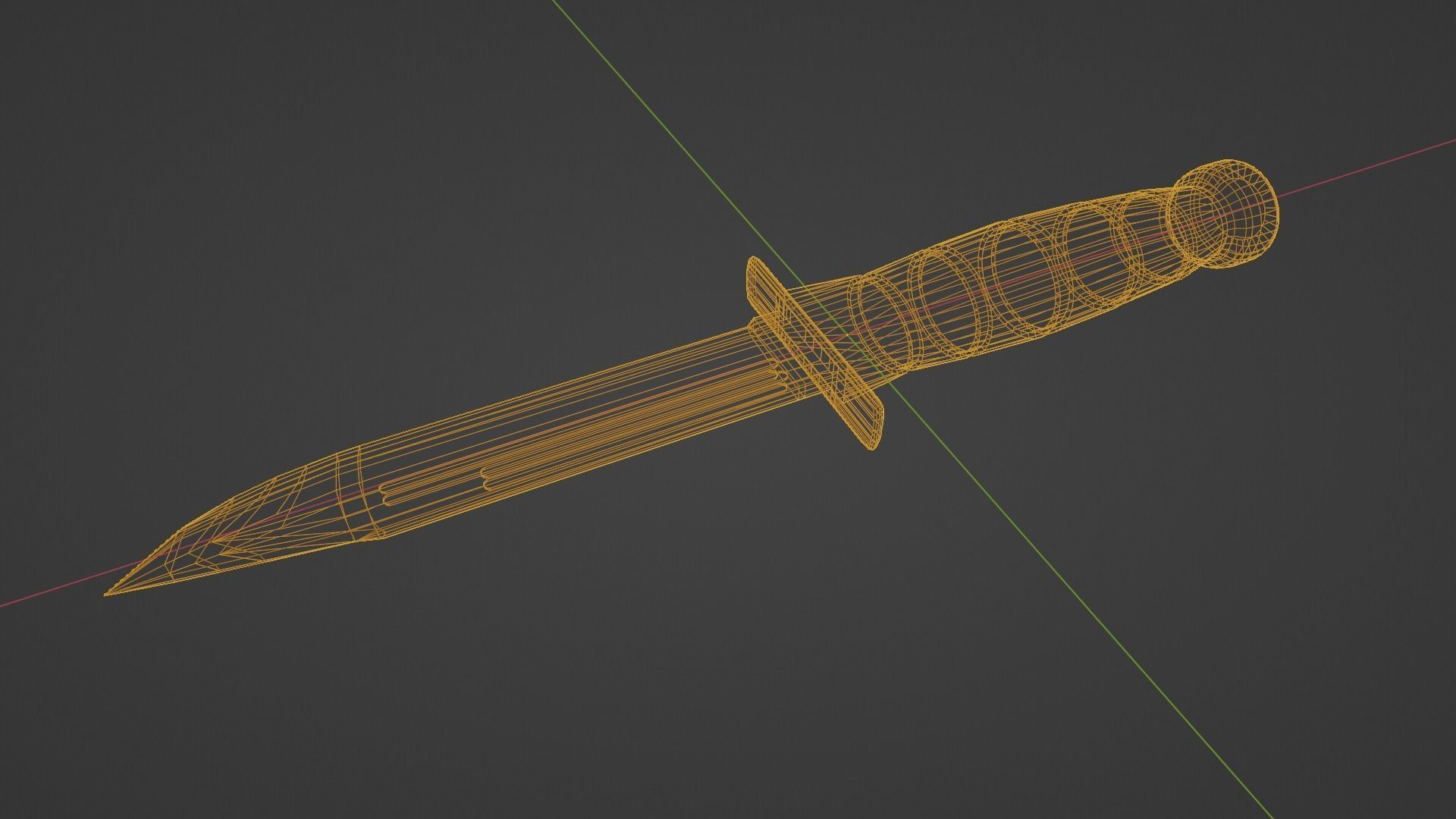 Tactical Knife Low-poly 3D model_8