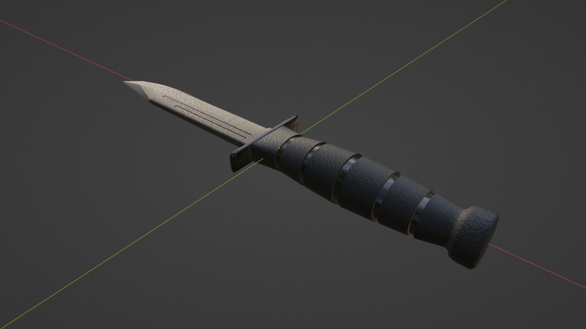Tactical Knife Low-poly 3D model_4