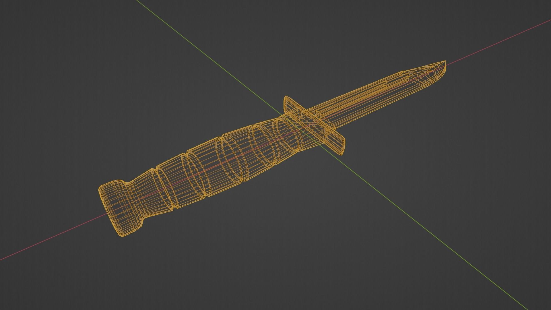 Tactical Knife Low-poly 3D model_10