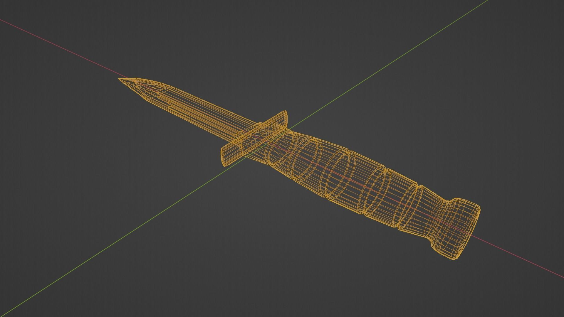 Tactical Knife Low-poly 3D model_11