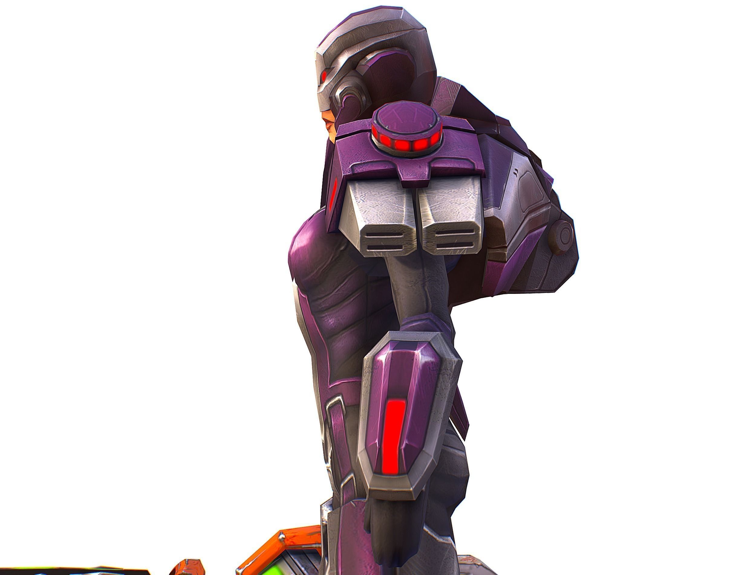 Woman Cyborg Machine Gun with Rifle and Pistol Low-poly 3D model_33