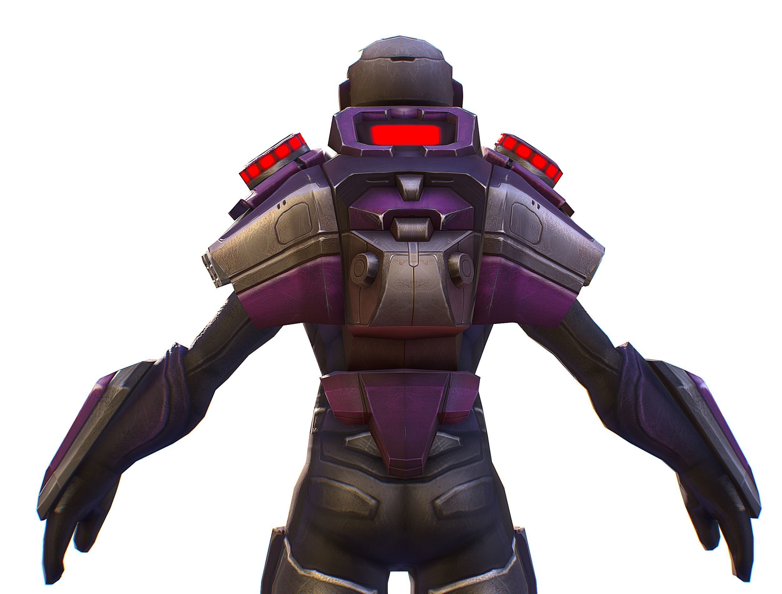 Woman Cyborg Machine Gun with Rifle and Pistol Low-poly 3D model_29