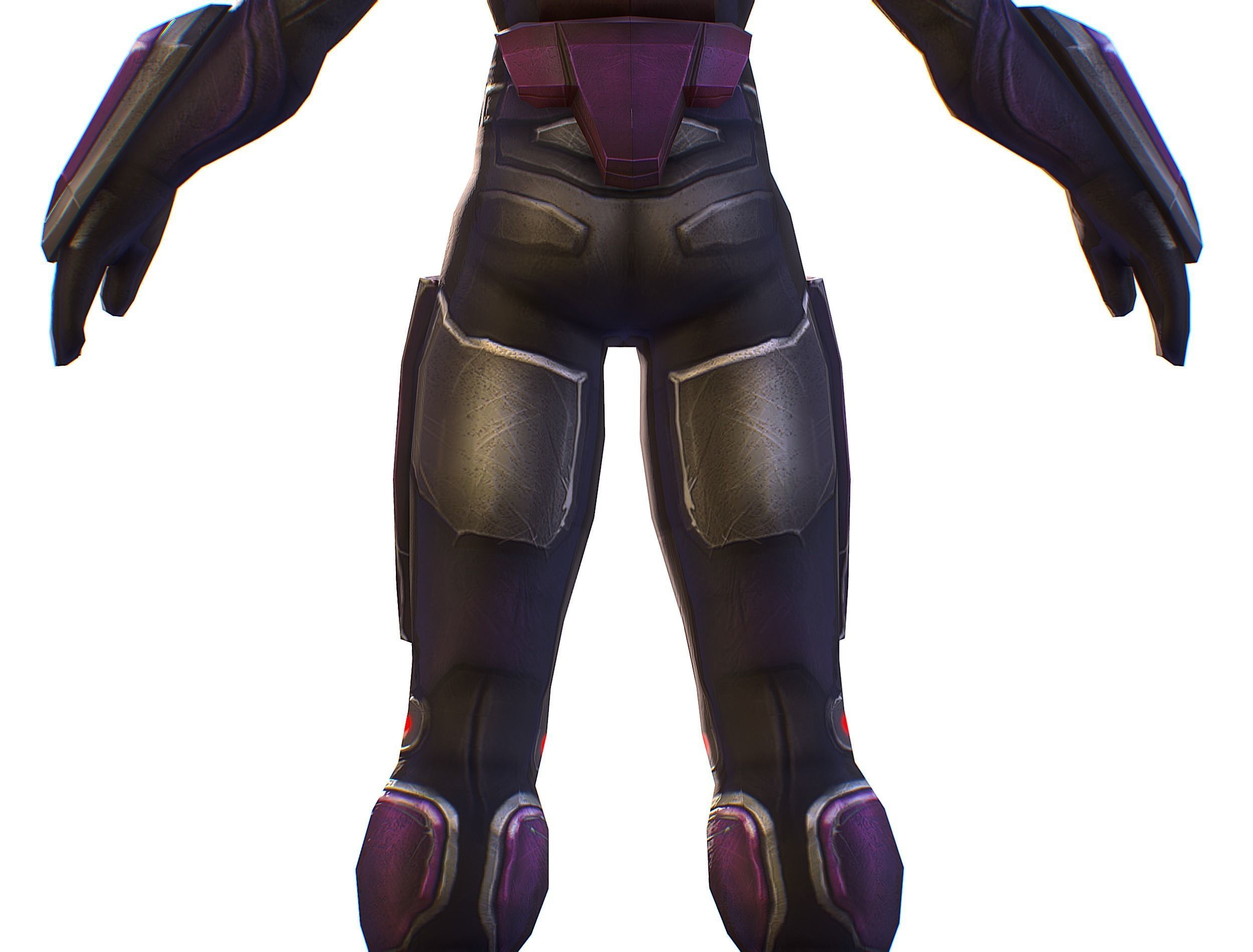 Woman Cyborg Machine Gun with Rifle and Pistol Low-poly 3D model_30